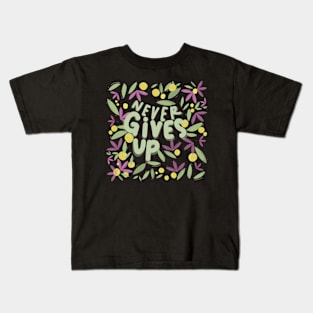 Never Give Up Doodle Kids T-Shirt